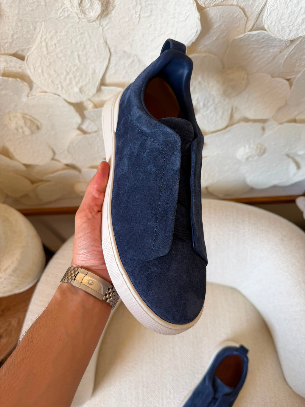 Zegna Utility Suede Triple Stitch Sneakers
