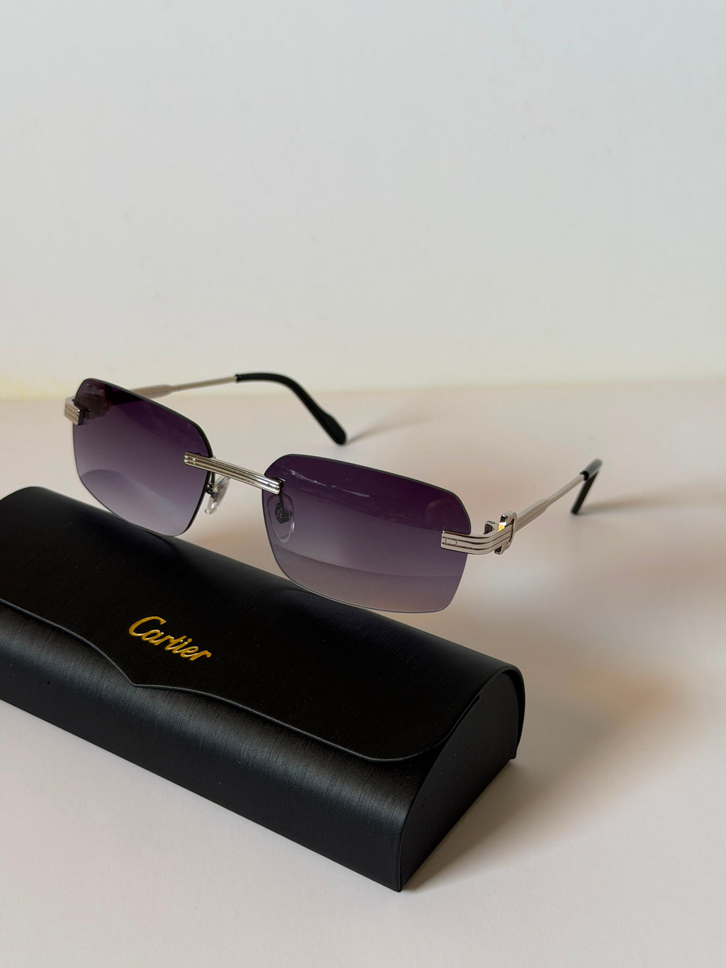 Cartier Première de Cartier Rimless Rectangle Sunglasses