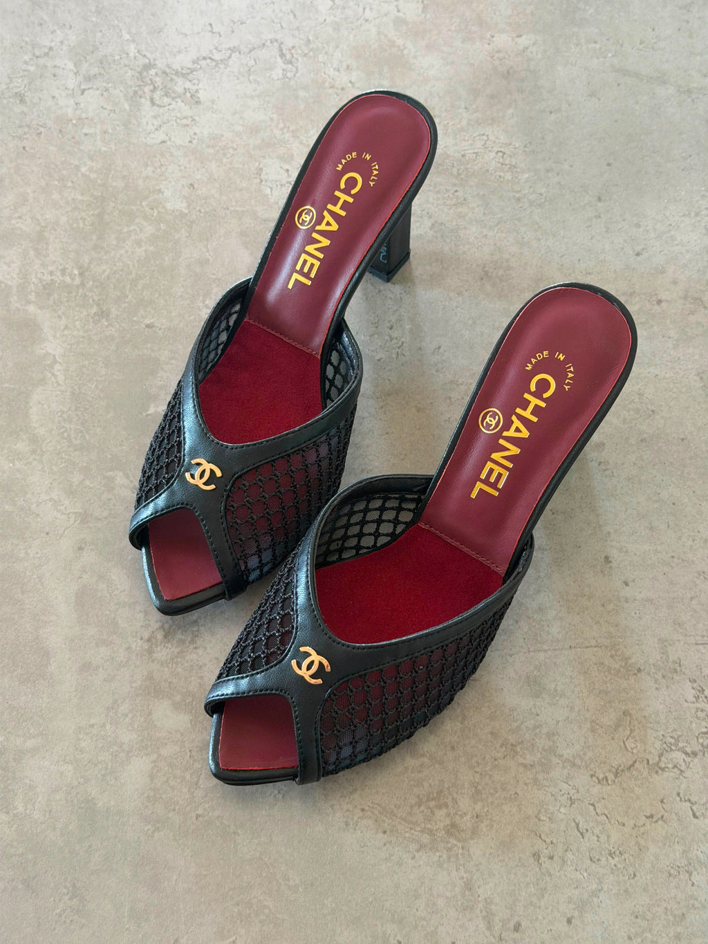 Chanel Coco Beach 2026 Black Mesh and Lambskin Mule