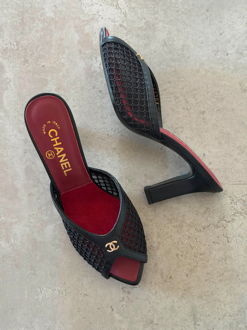 Chanel Coco Beach 2026 Black Mesh and Lambskin Mule
