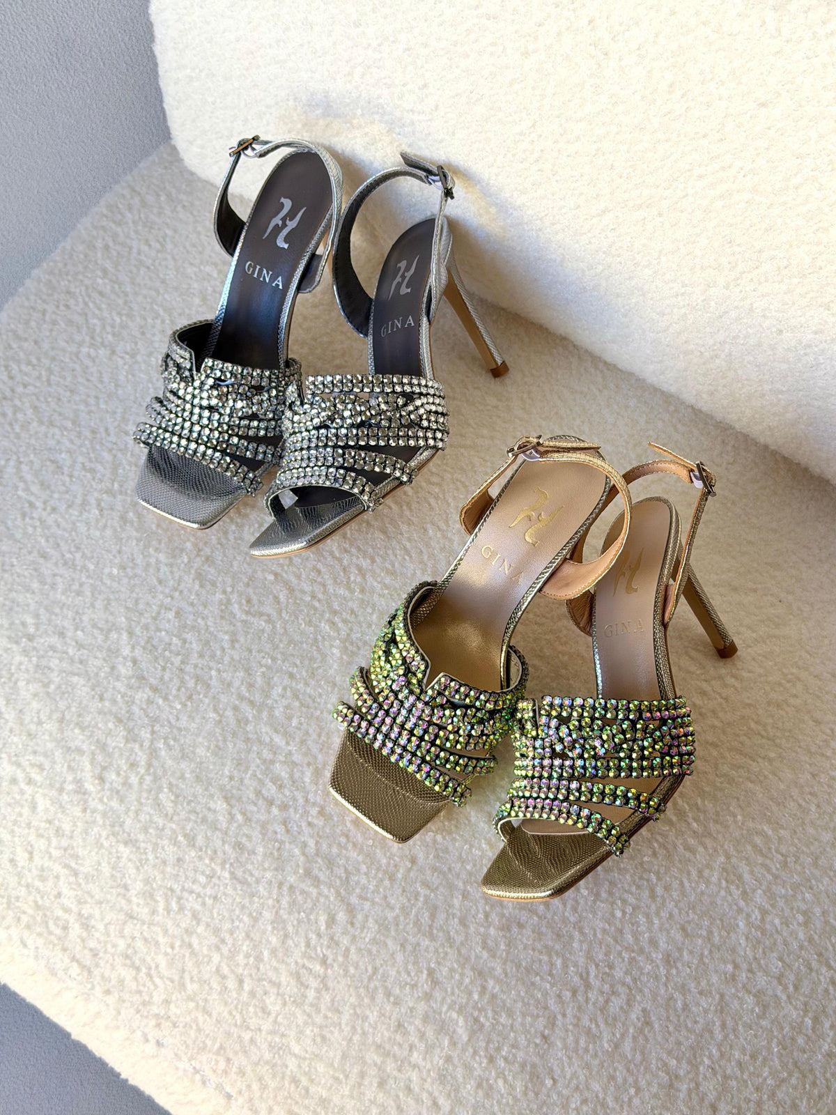 Gina Metallic Leather Slingback Sandals
