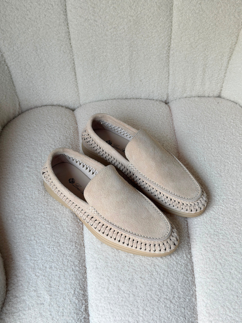 Loro Piana Summer Walk Loafers Woven Suede Edge