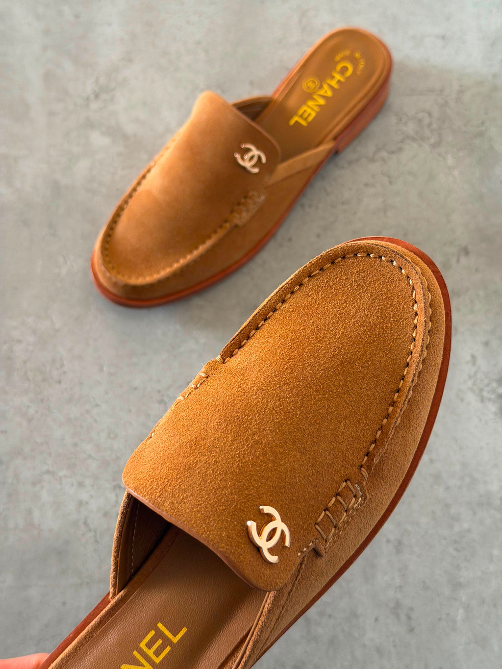 Chanel Mules in Suede Calfskin