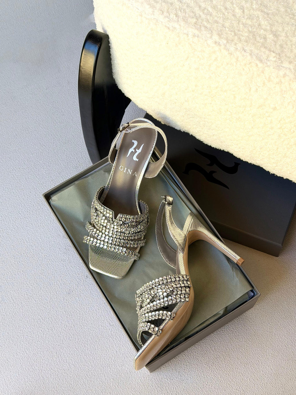 Gina Metallic Leather Slingback Sandals