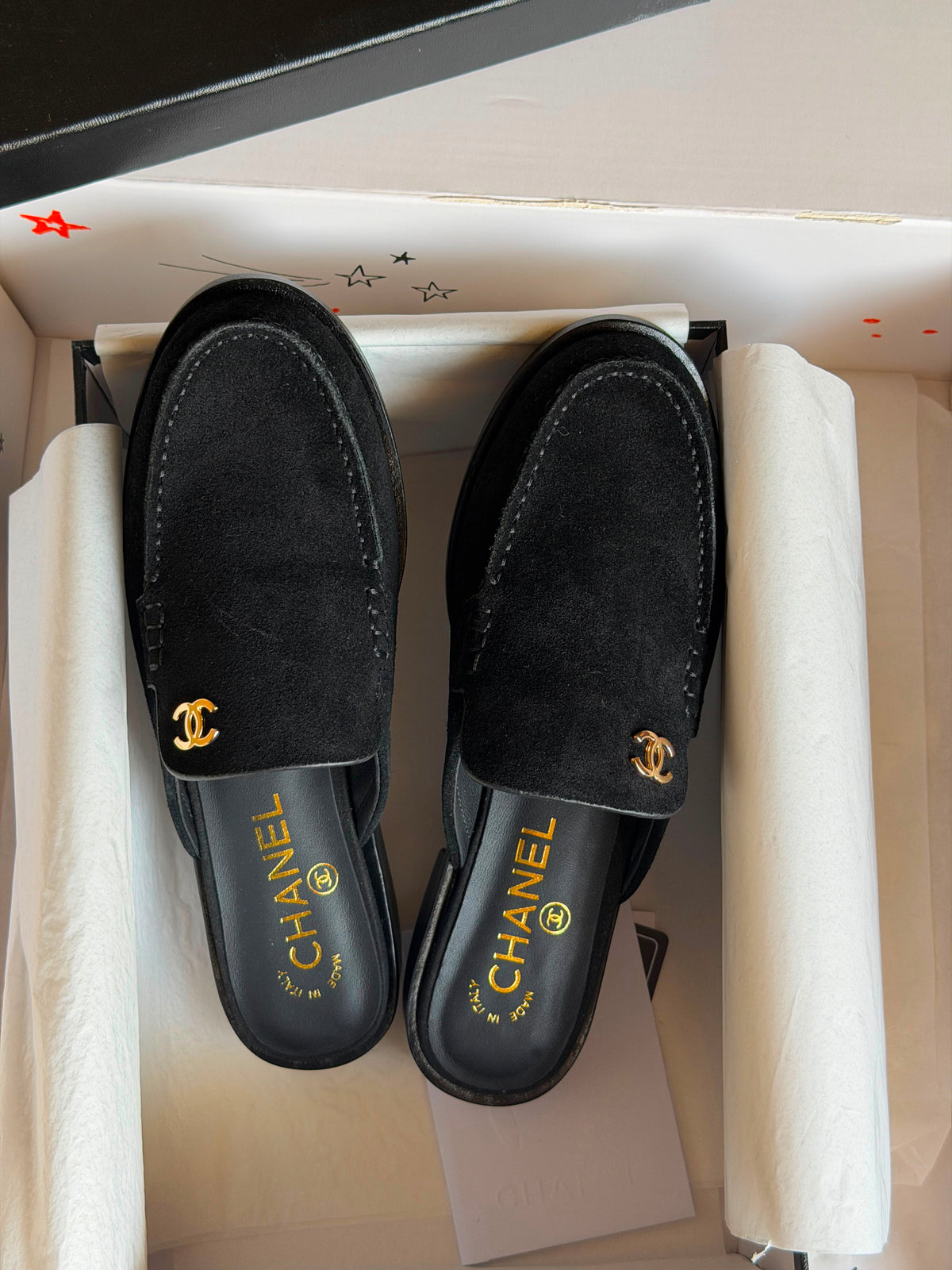 Chanel Mules in Suede Calfskin