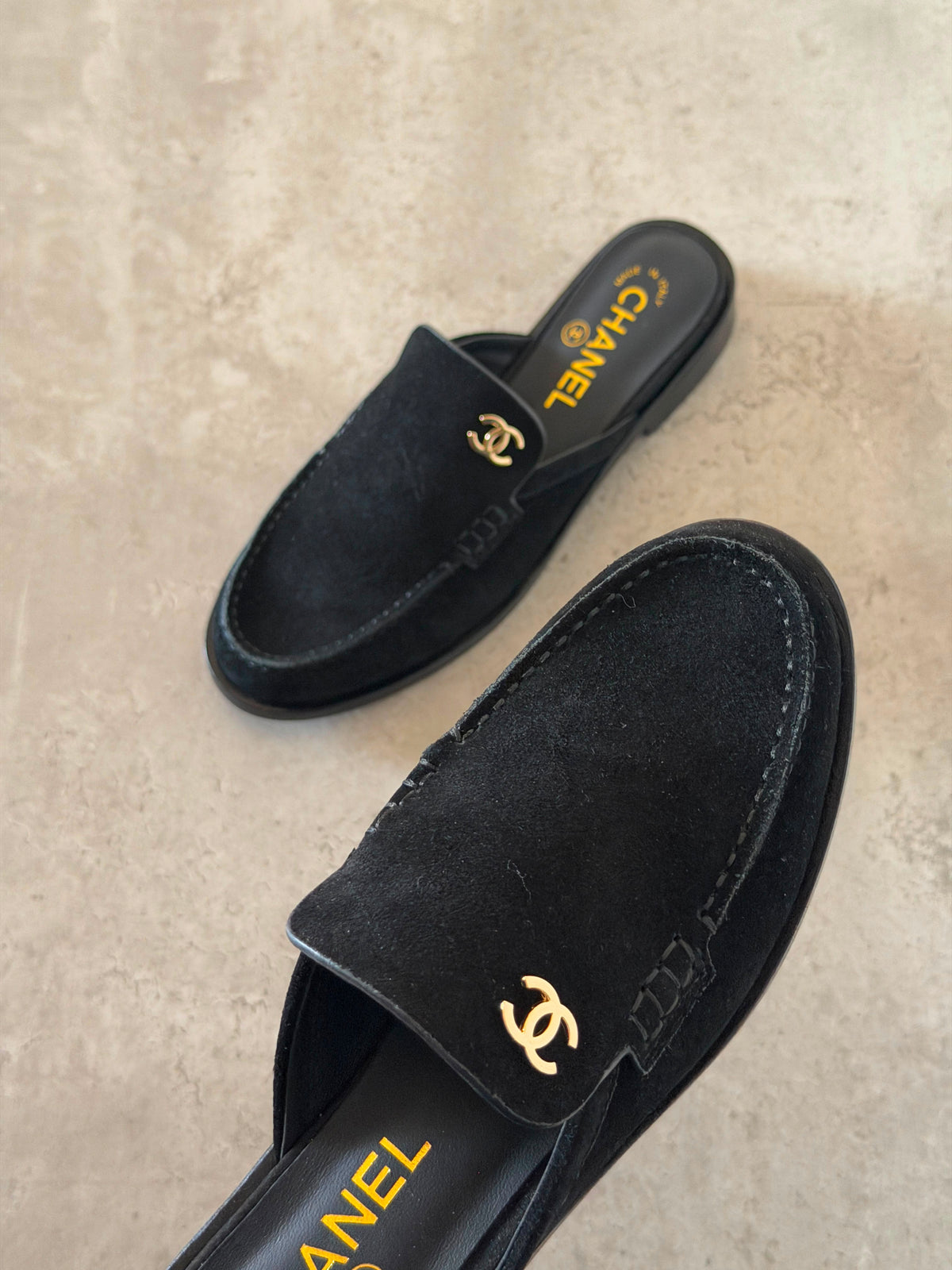 Chanel Mules in Suede Calfskin