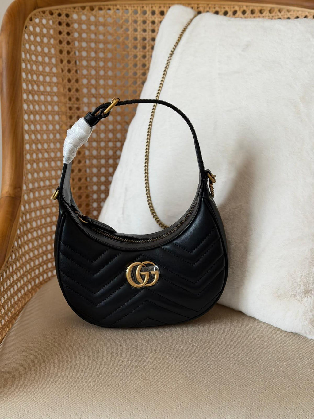 Gucci GG Marmont Half-Moon-Shaped Mini Bag