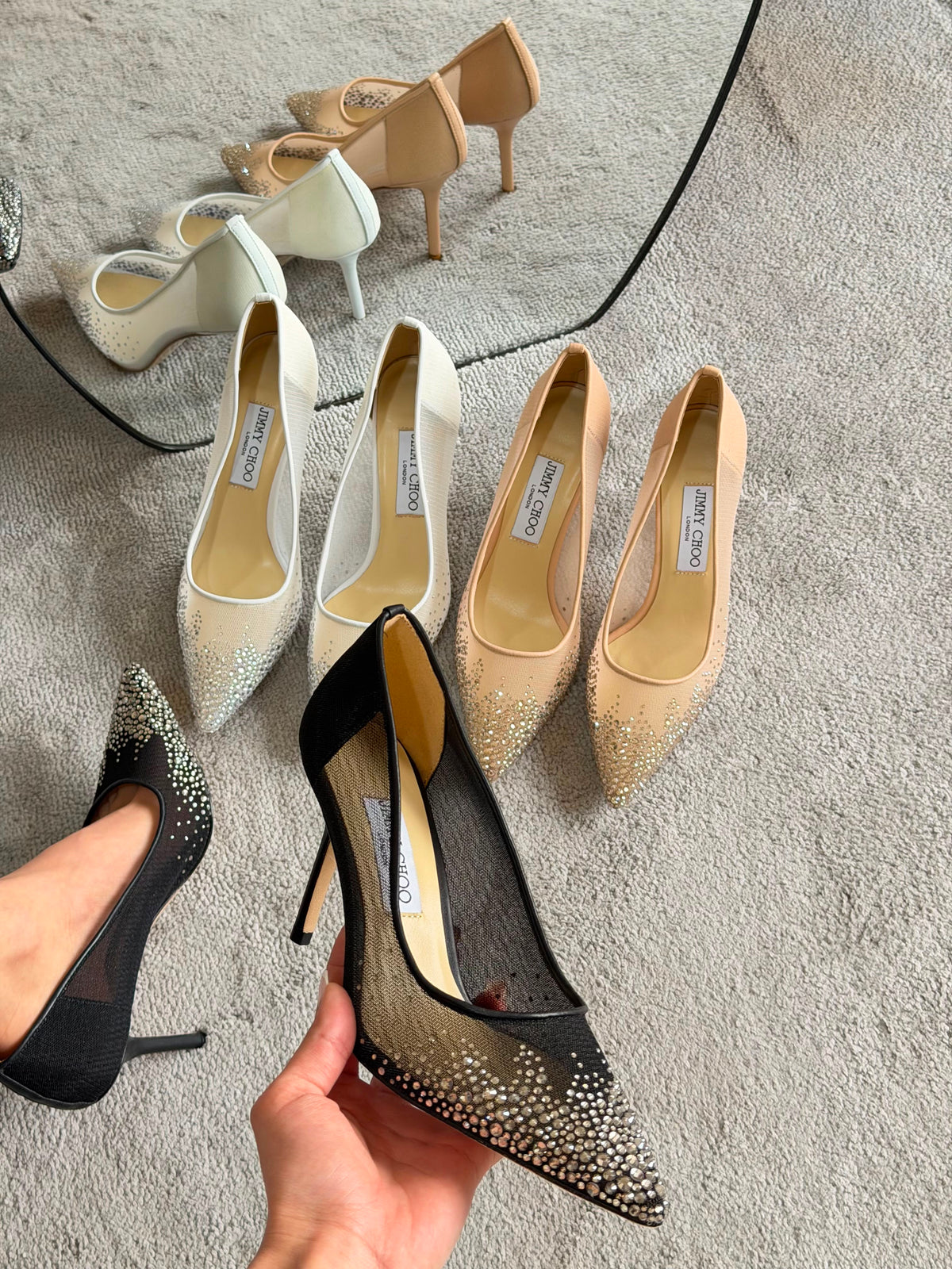 Jimmy Choo Love Crystal-Embellished Pumps