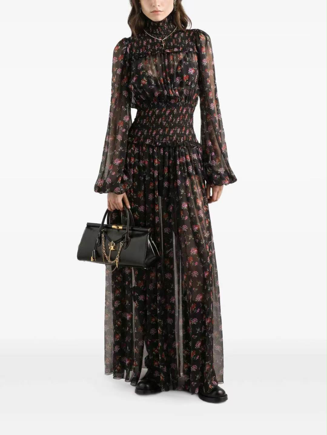 Dolce & Gabbana Silk Floral Maxi Dress