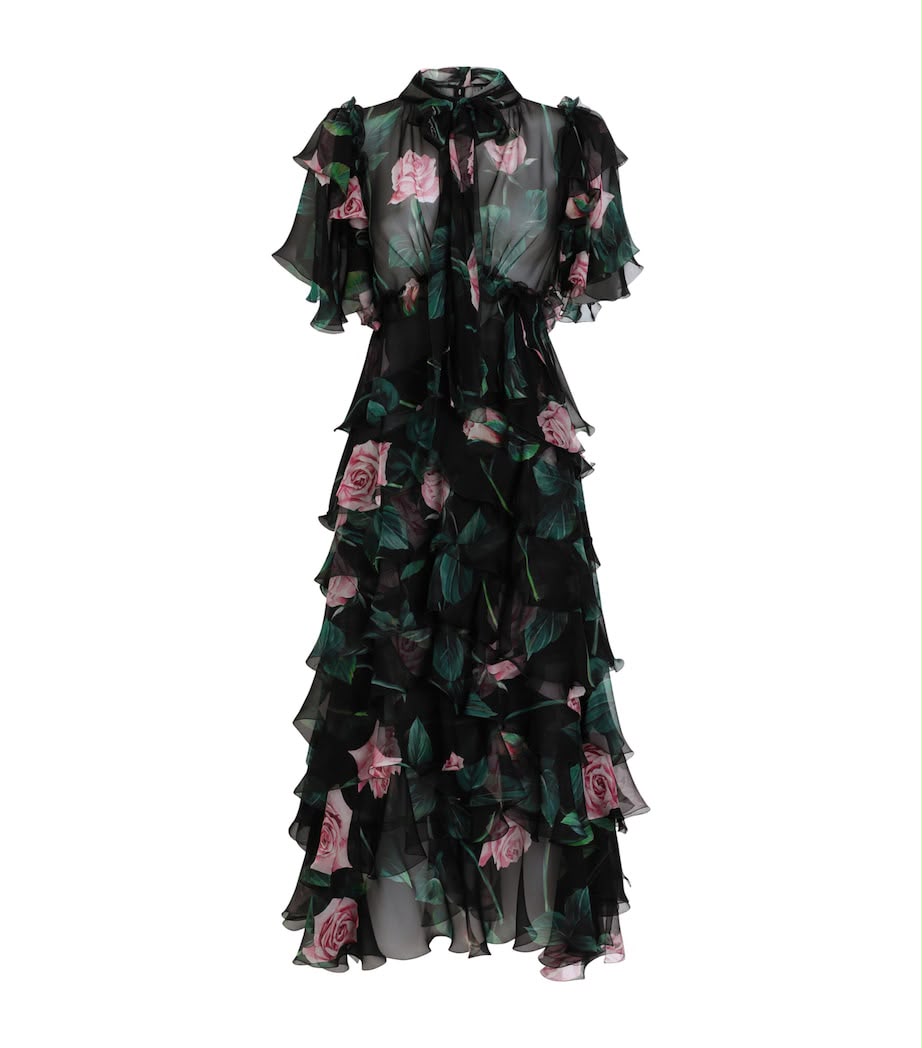 Dolce & Gabbana Silk Chiffon Tiered Dress