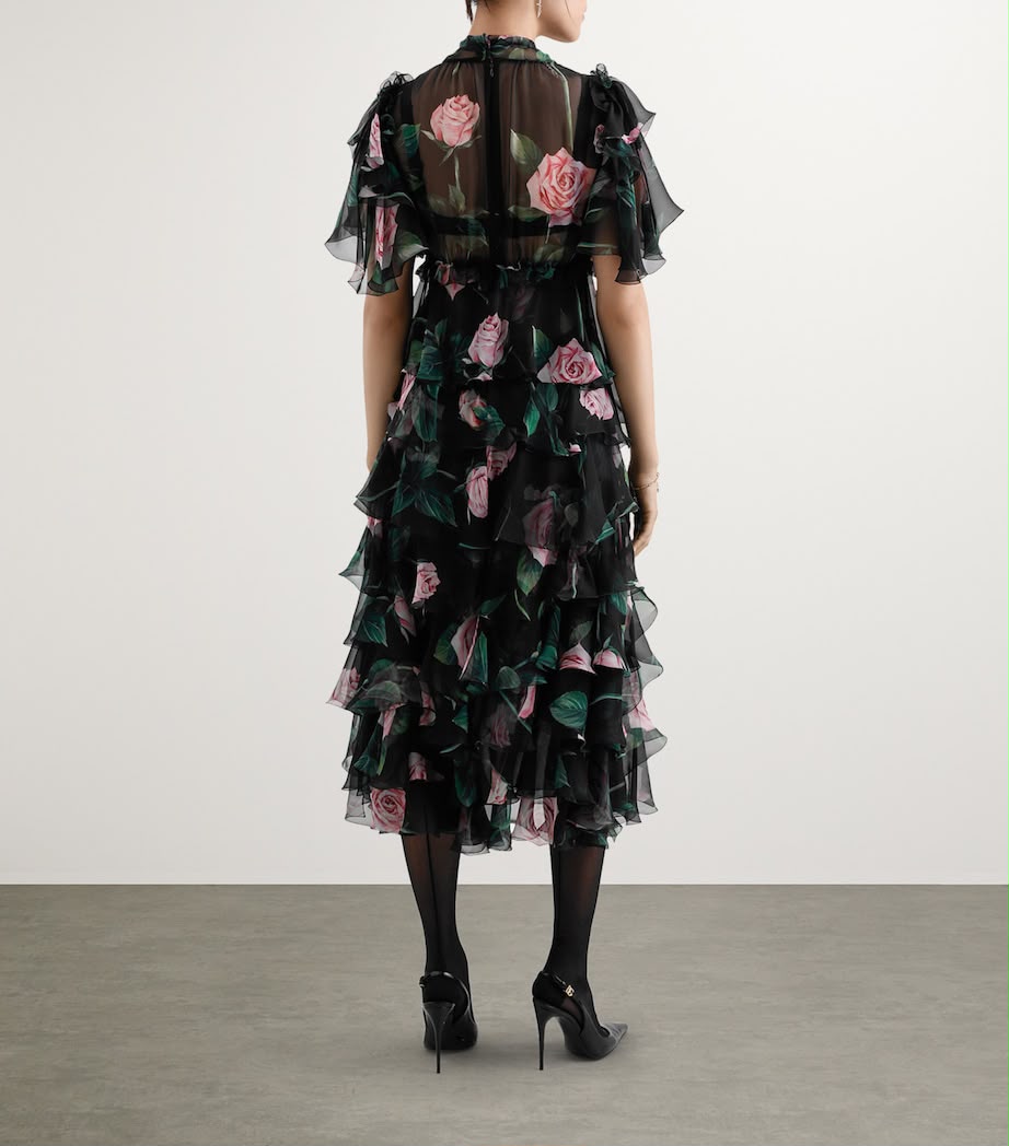 Dolce & Gabbana Silk Chiffon Tiered Dress