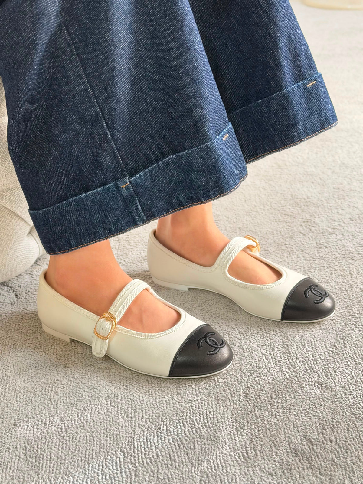 Chanel Lambskin Mary Jane Ballet Flats