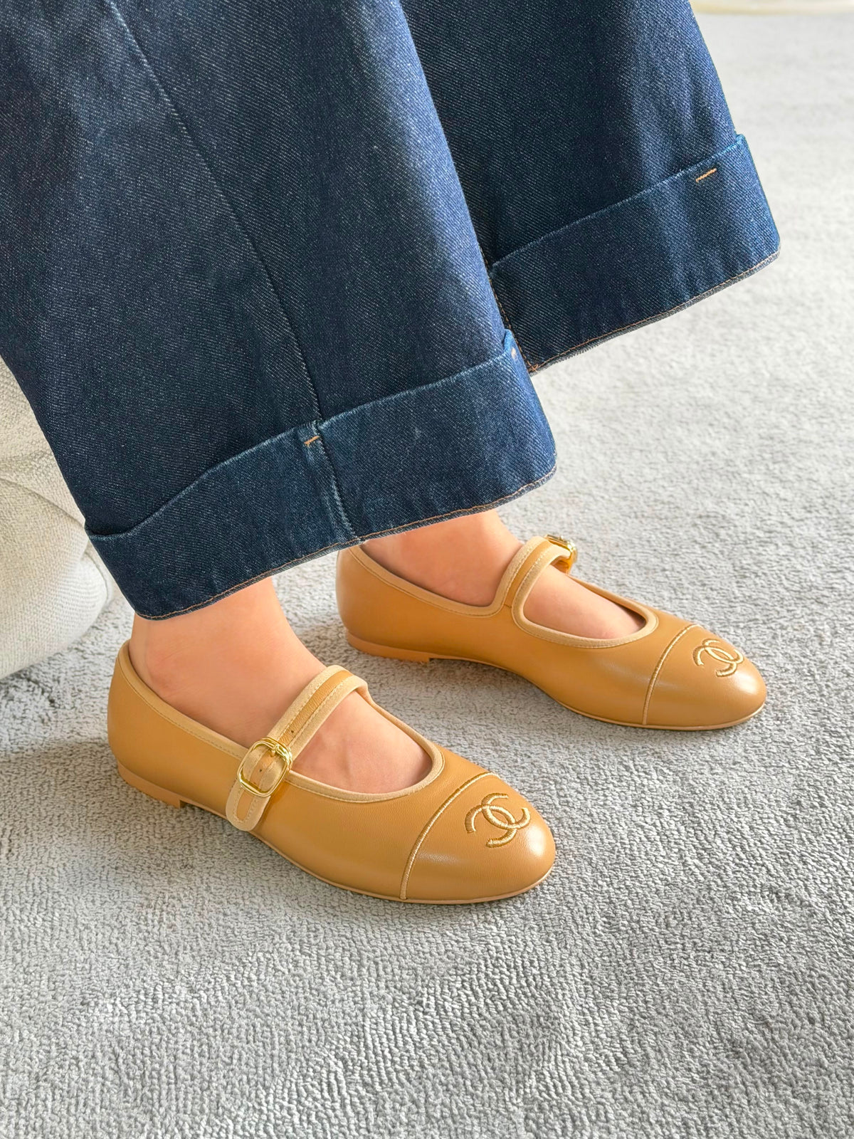 Chanel Lambskin Mary Jane Ballet Flats