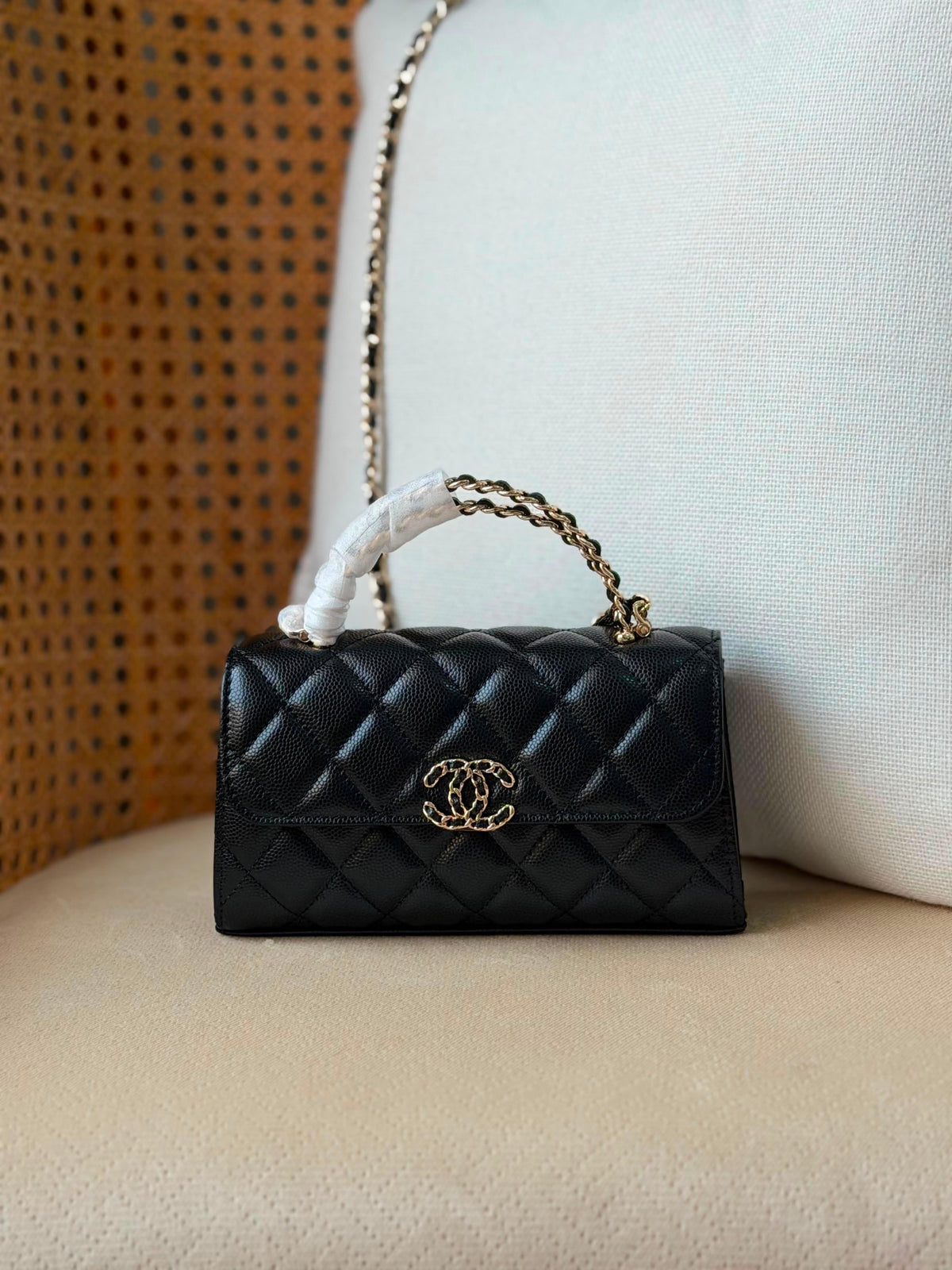 Chanel 25S Calfskin Kelly Clutch with Chain