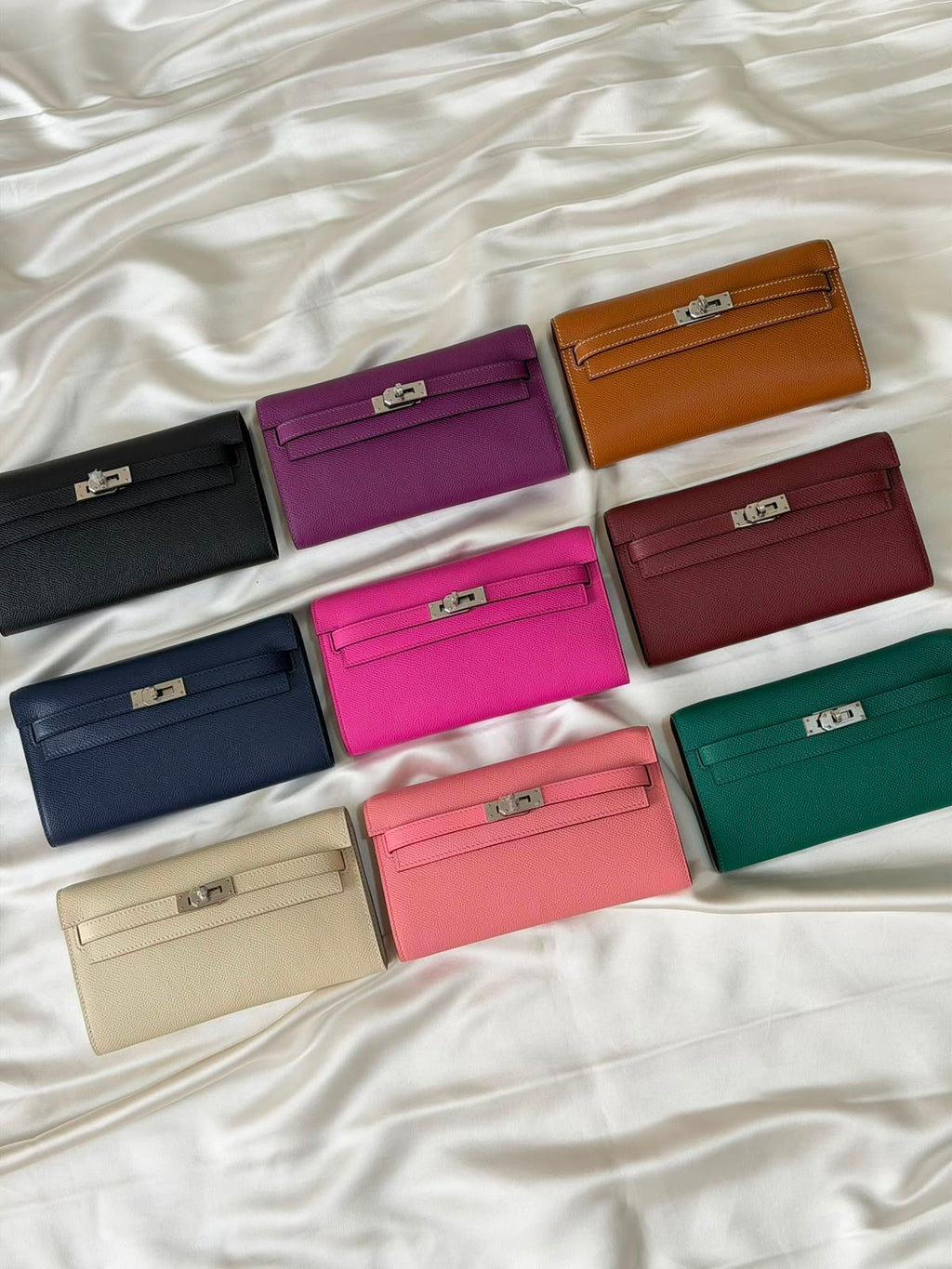 Hermes Kelly To Go Wallet Bag (Silver Hardware)