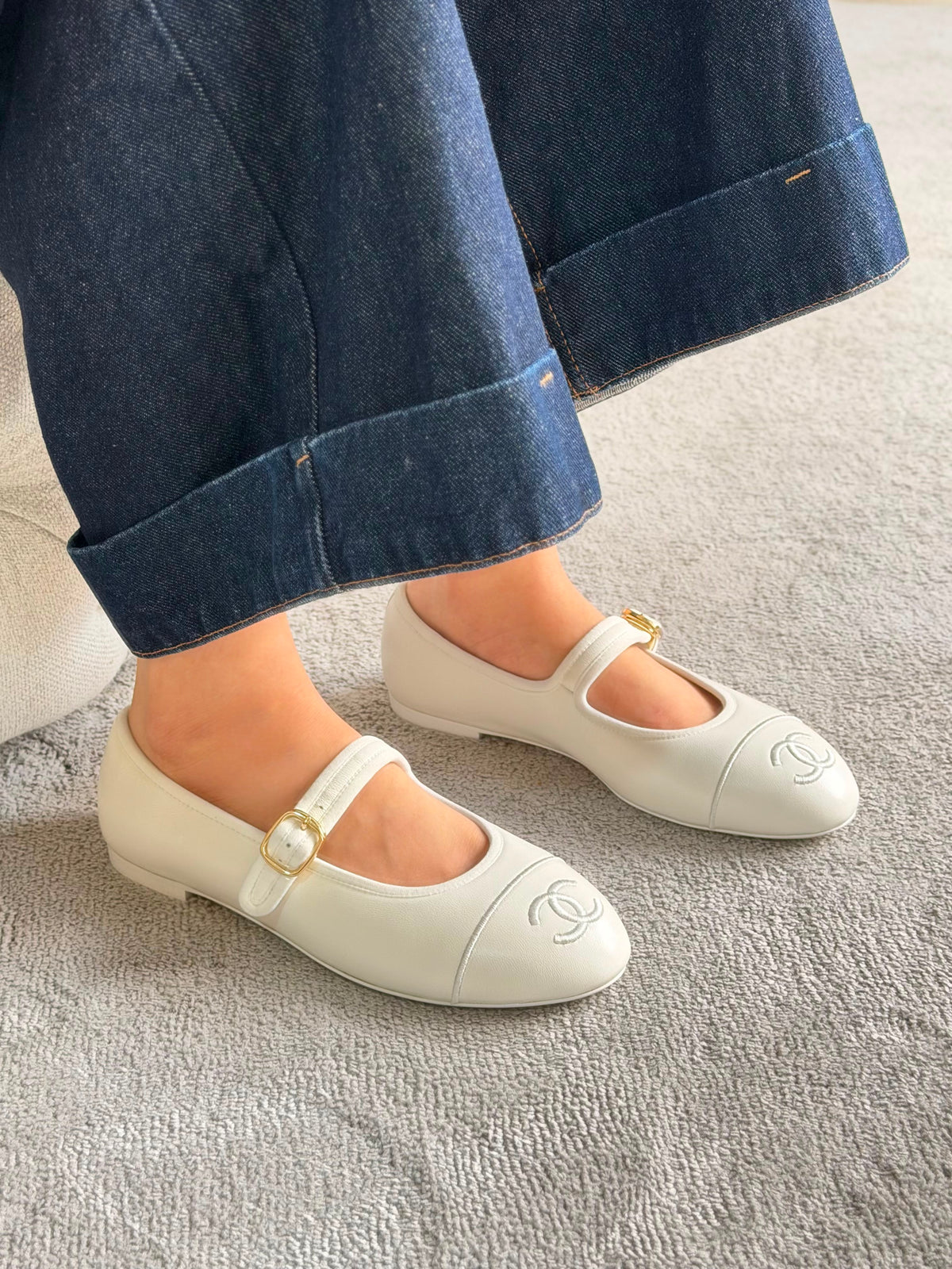 Chanel Lambskin Mary Jane Ballet Flats