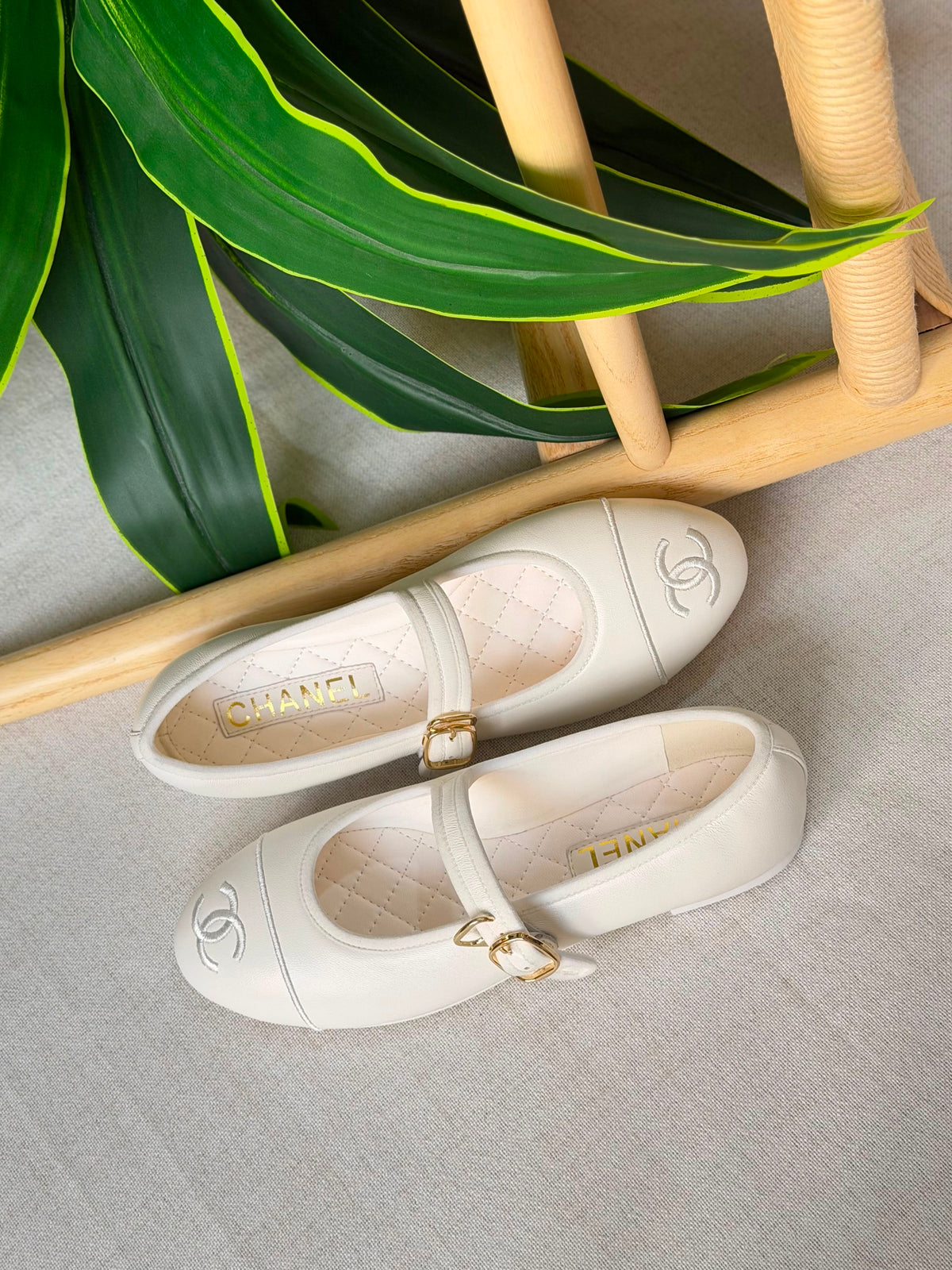 Chanel Lambskin Mary Jane Ballet Flats