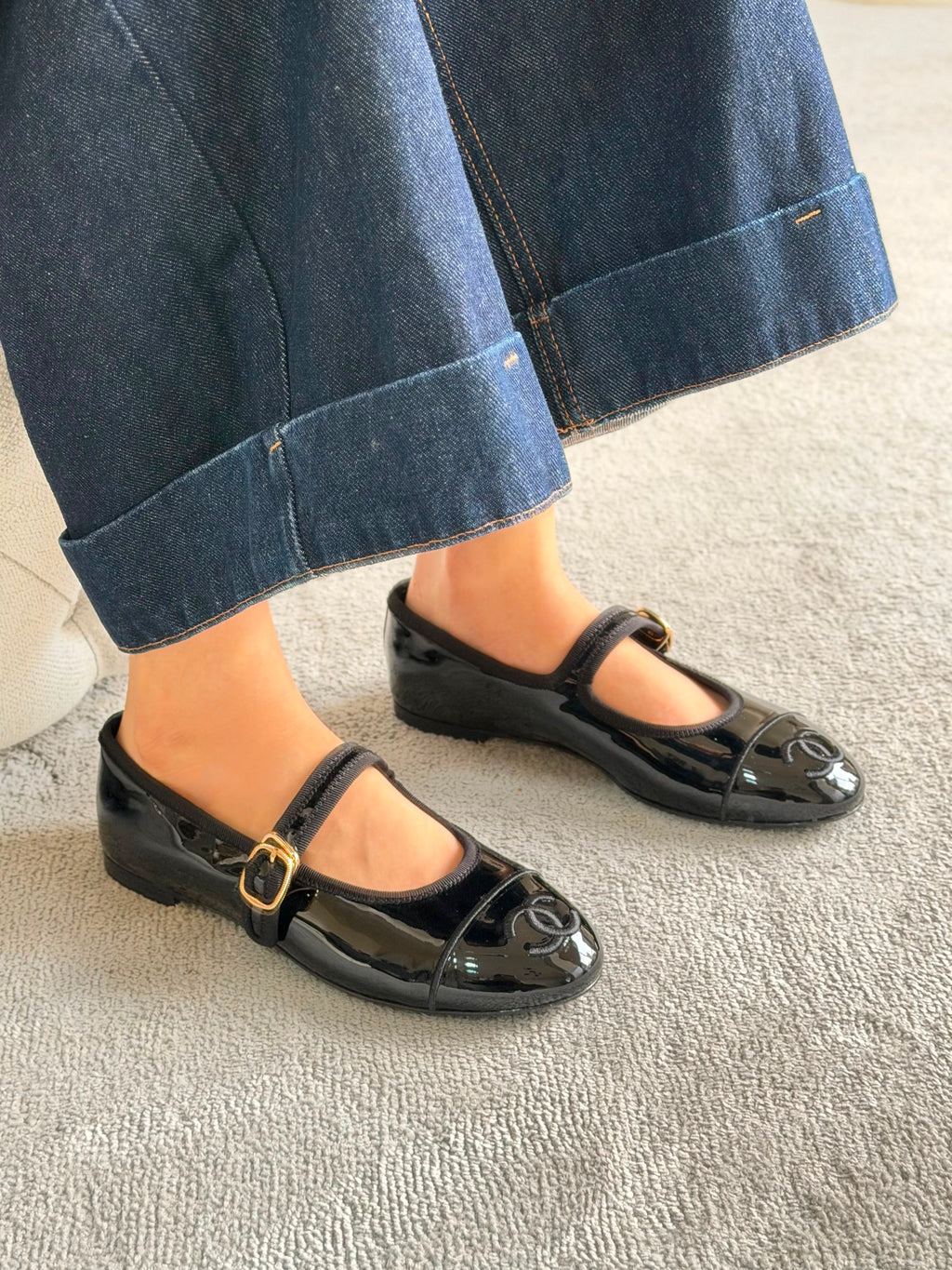 Chanel Lambskin Mary Jane Ballet Flats
