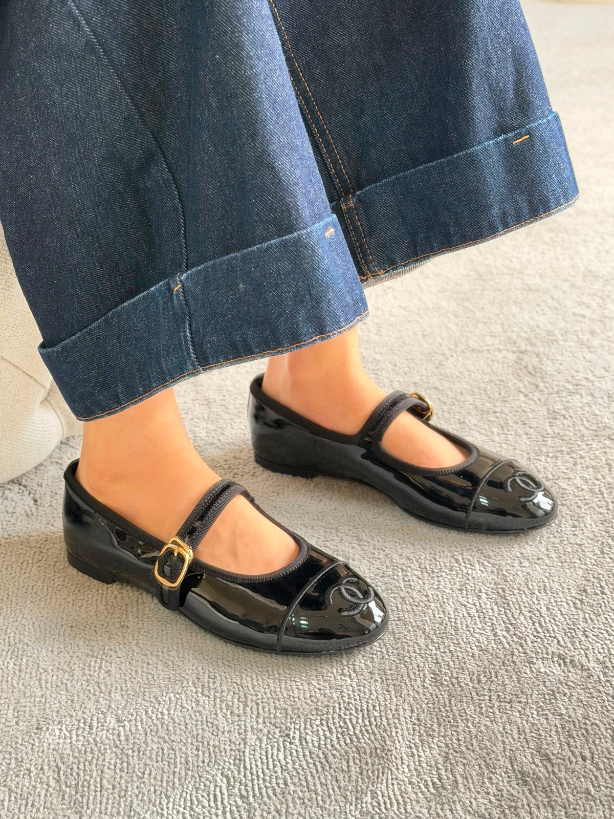 Chanel Lambskin Mary Jane Ballet Flats