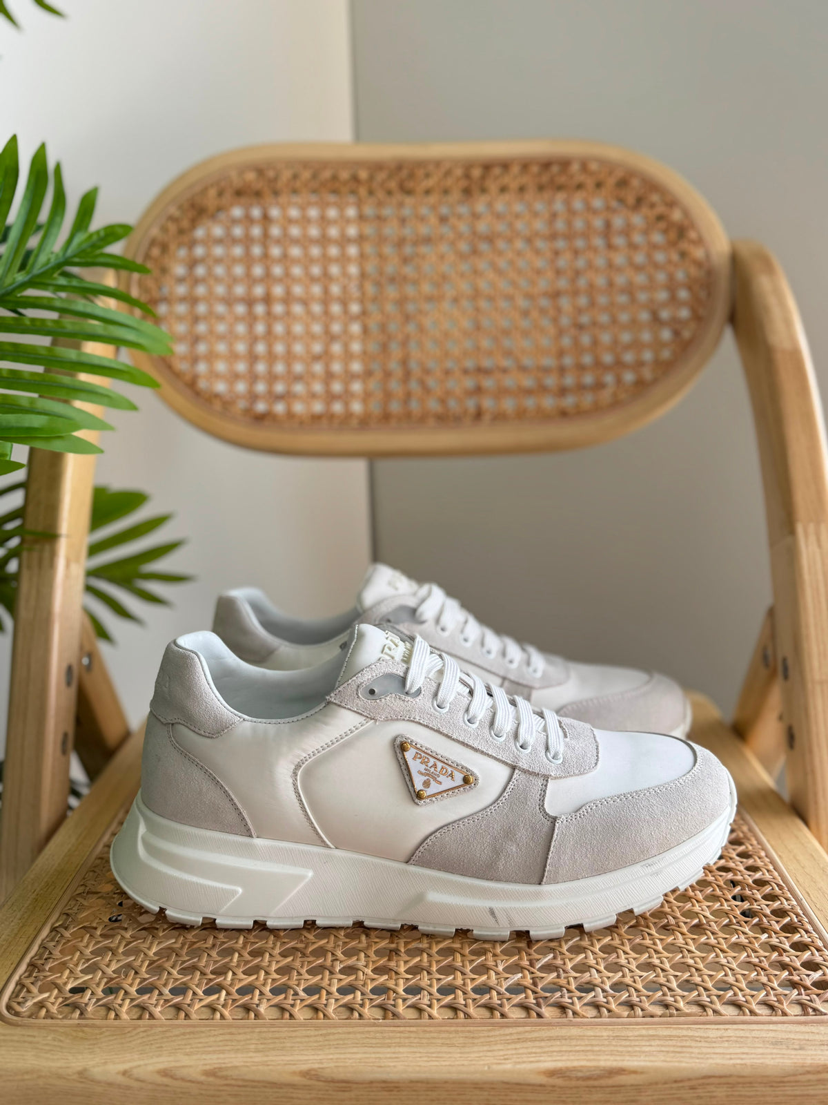 Prada White Prax 2.0 Sneakers