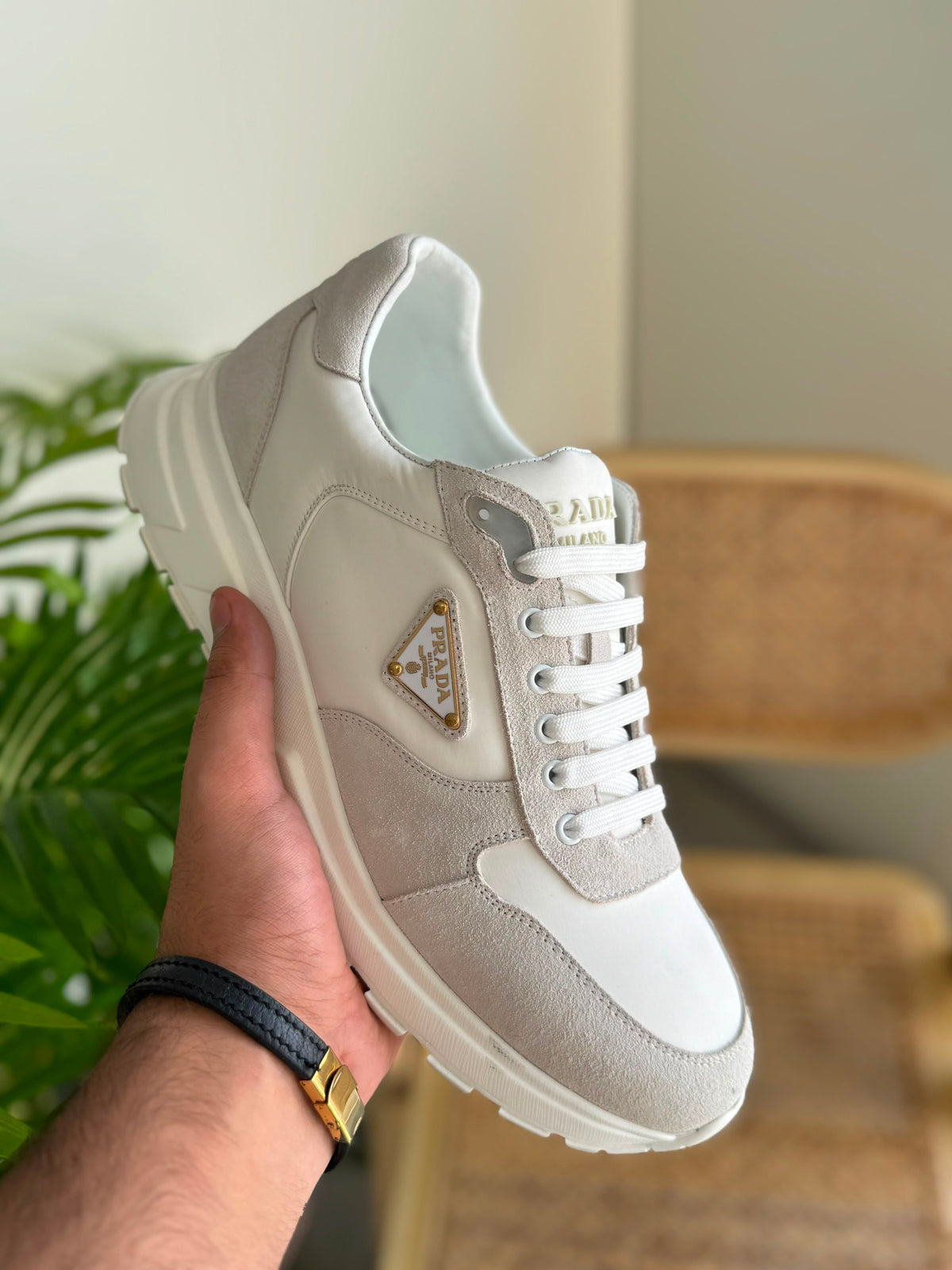Prada White Prax 2.0 Sneakers