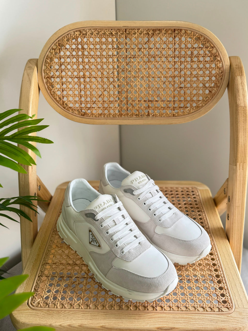 Prada White Prax 2.0 Sneakers