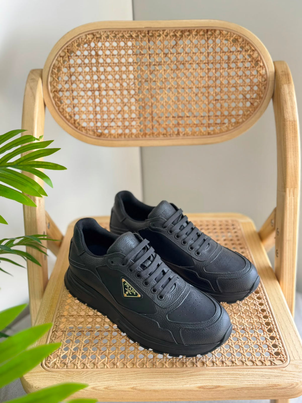 Prada Black Prax 2.0 Leather Sneakers