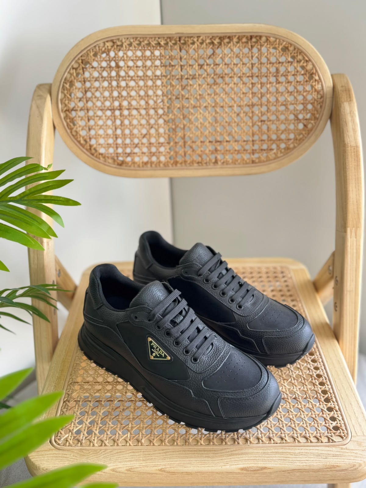 Prada Black Prax 2.0 Leather Sneakers