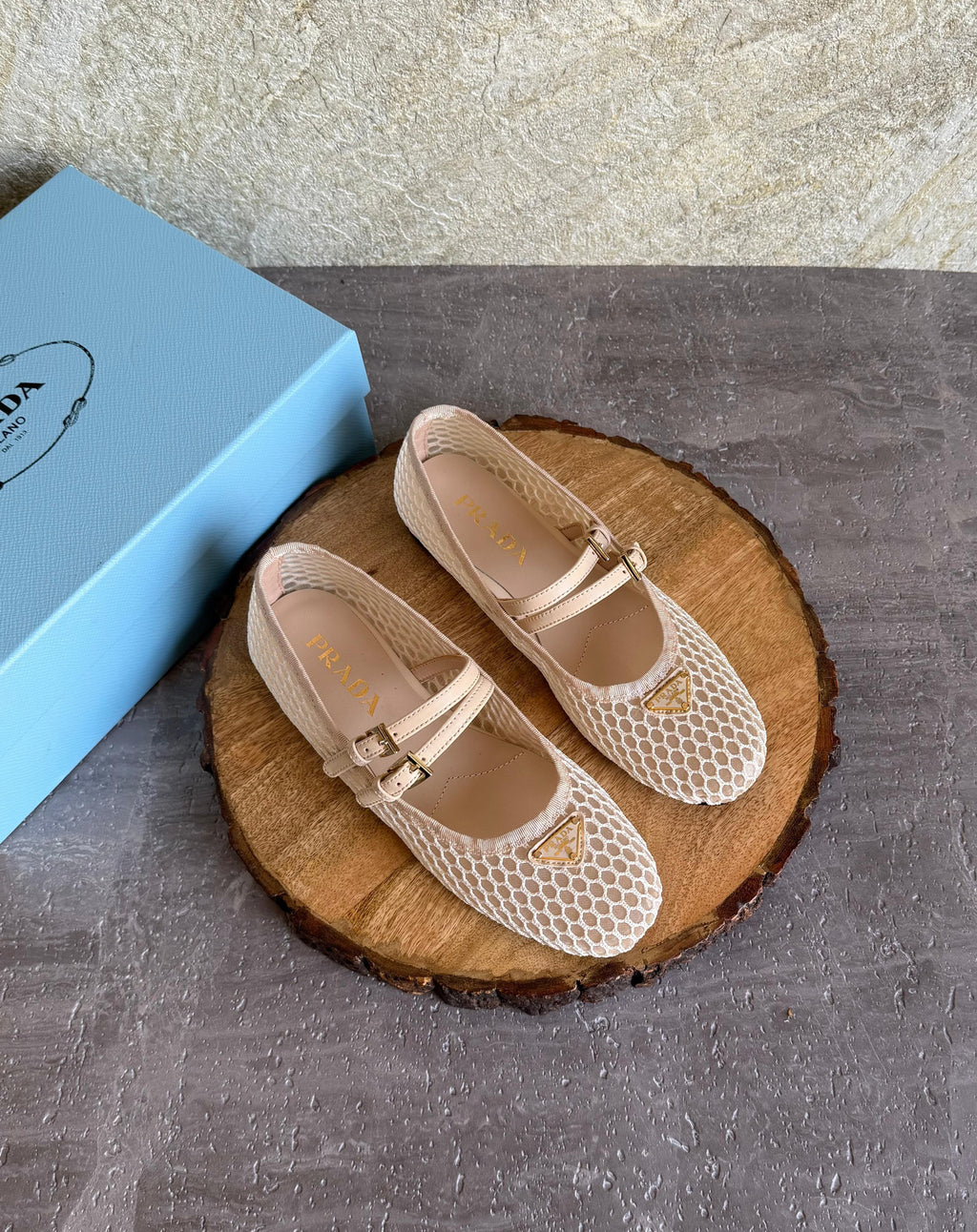 Prada Mesh Fabric Ballerinas