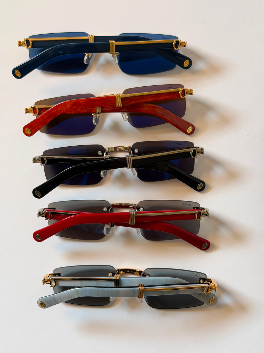 Cartier Signature C de Cartier Rimless Rectangle Sunglasses