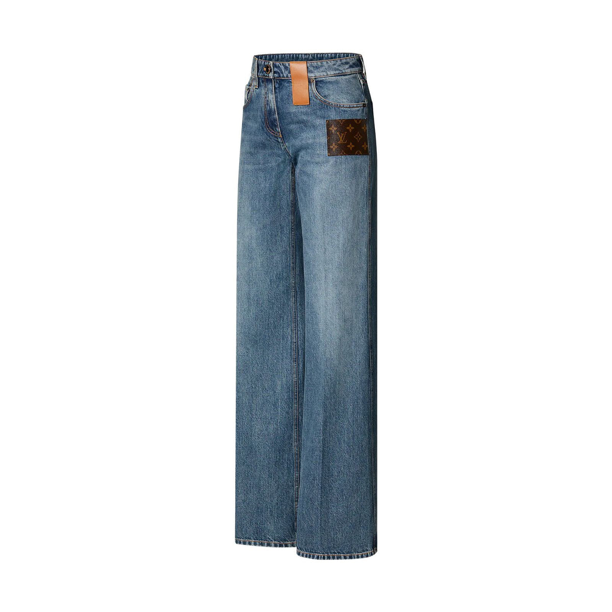 Louis Vuitton Monogram Patch Jeans