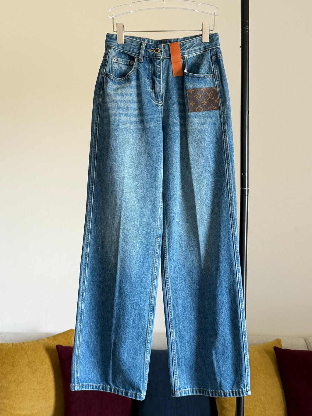 Louis Vuitton Monogram Patch Jeans