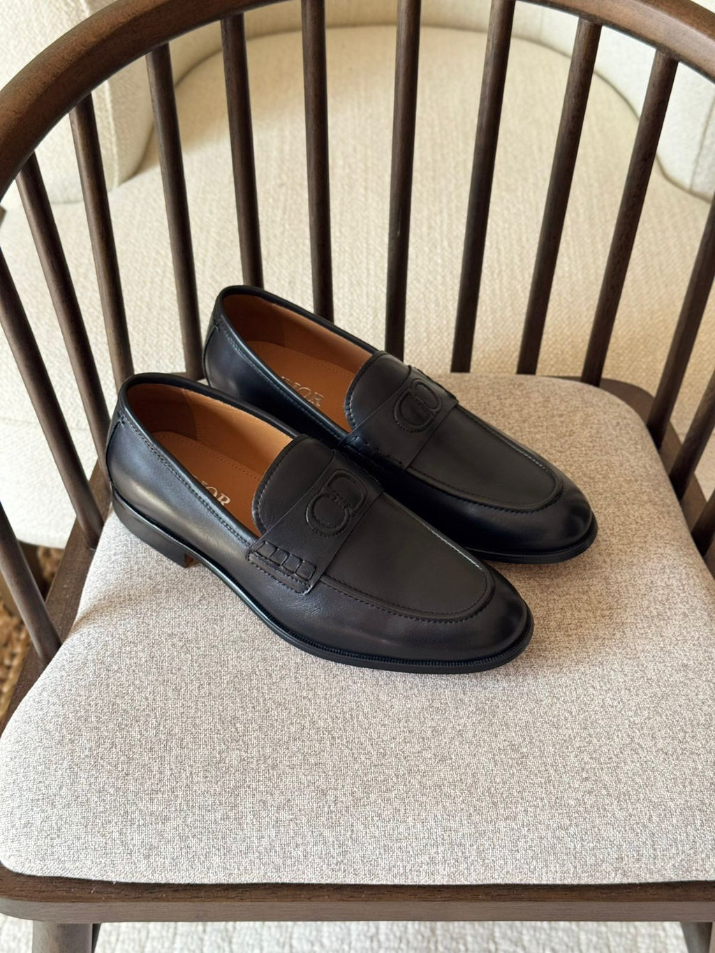 Dior Homme Logo Plaque Slip-On Loafers