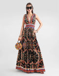 Dolce & Gabbana Carretto-print Long Poplin Dress
