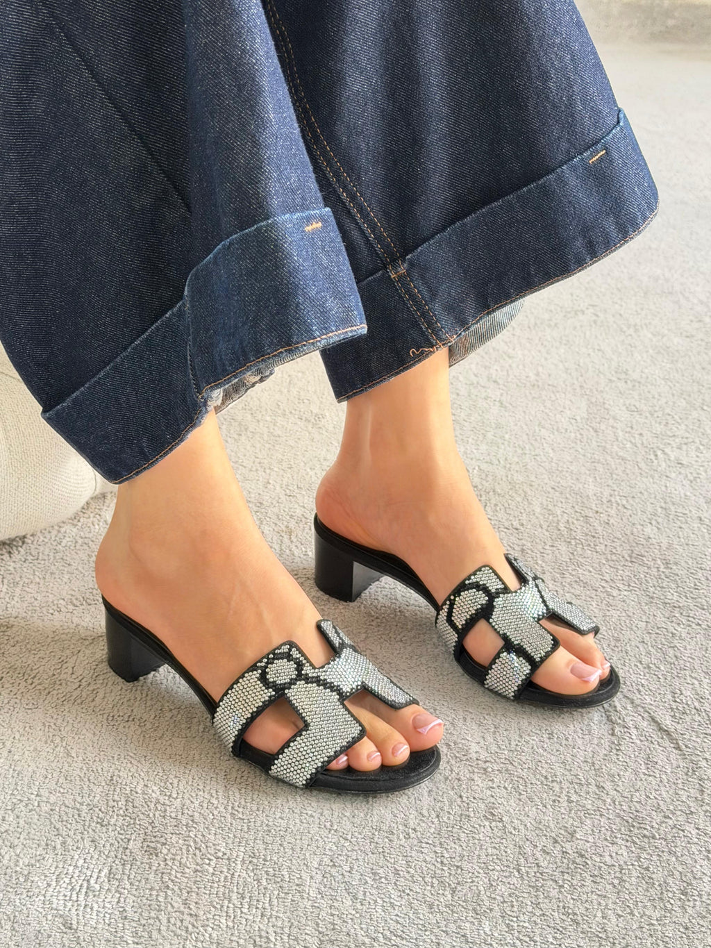 Hermes Oran Strass Sandal