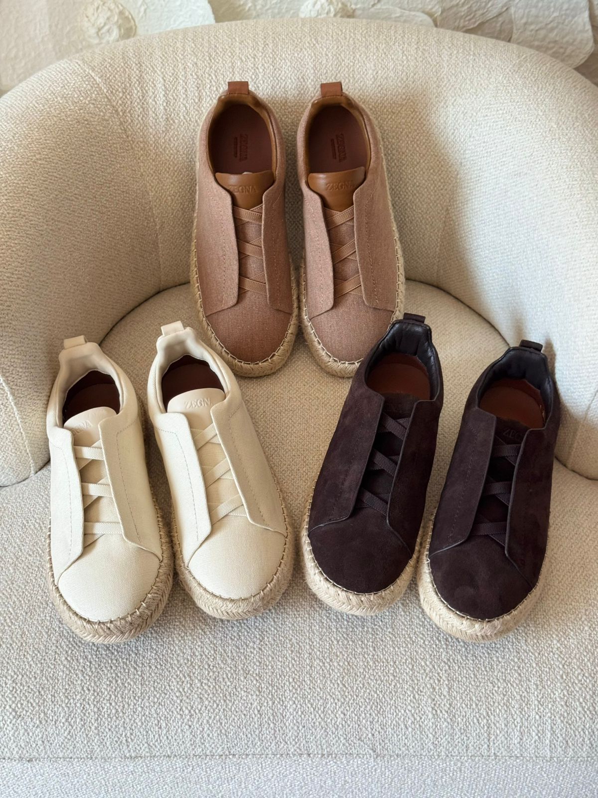 Zegna Linen Blend and Leather Triple Stitch™ Espadrilles