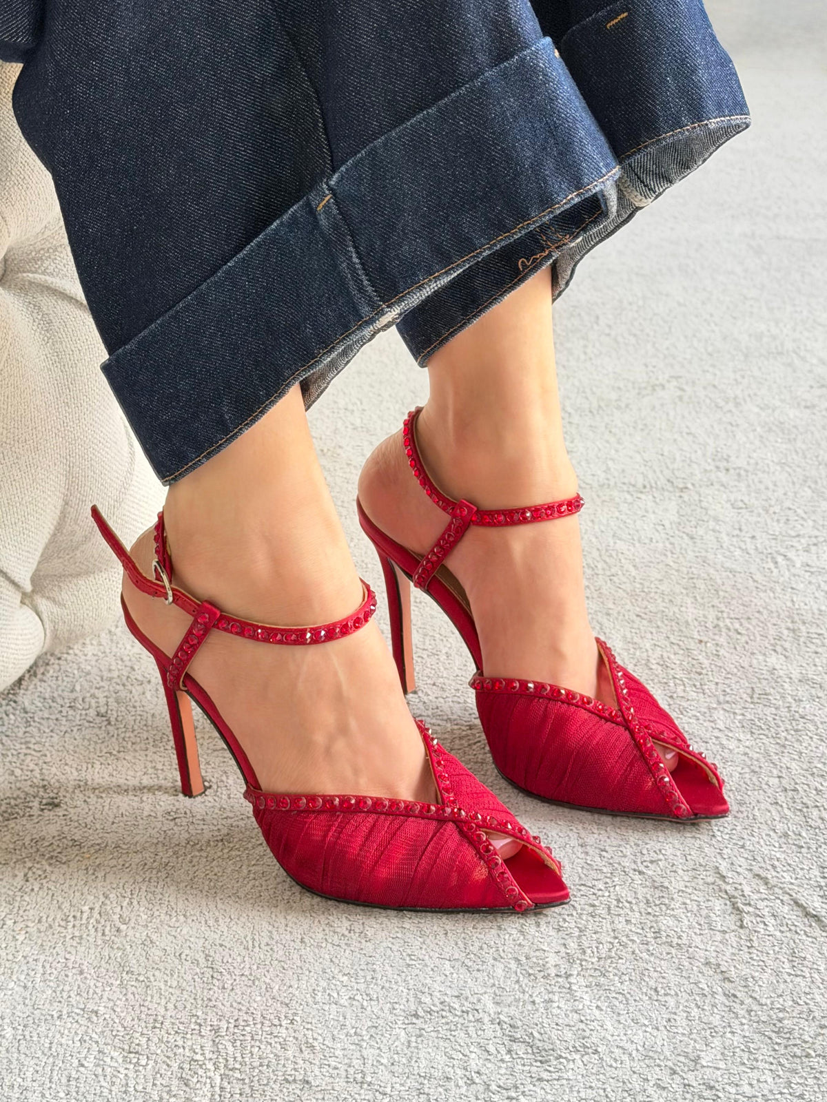 Andrea Wazen Katy 105 Crystal Sandals
