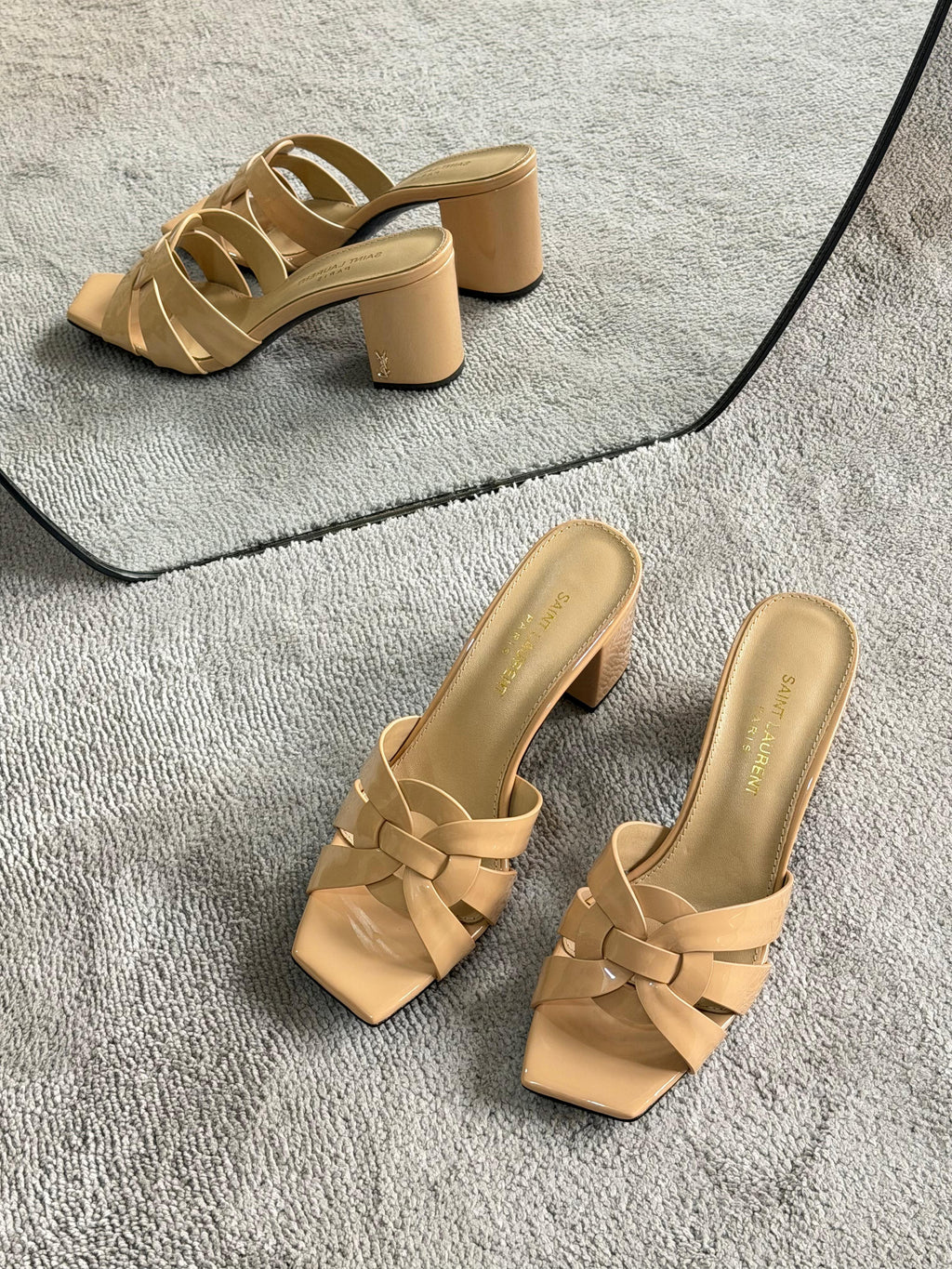 Saint Laurent Tribute Woven Mule Sandal