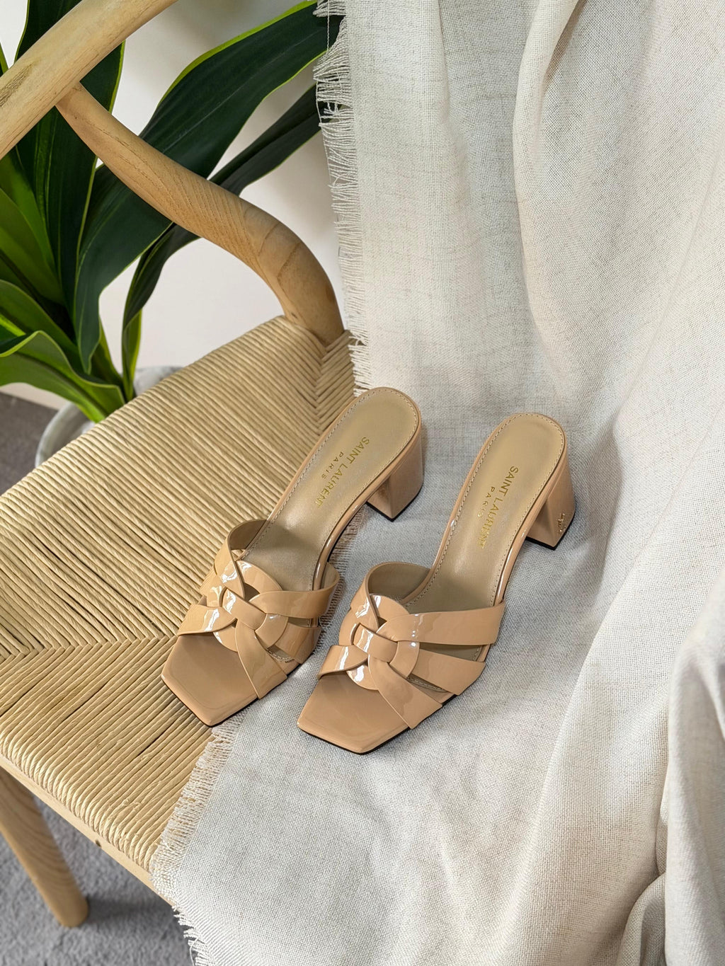 Saint Laurent Tribute Woven Mule Sandal