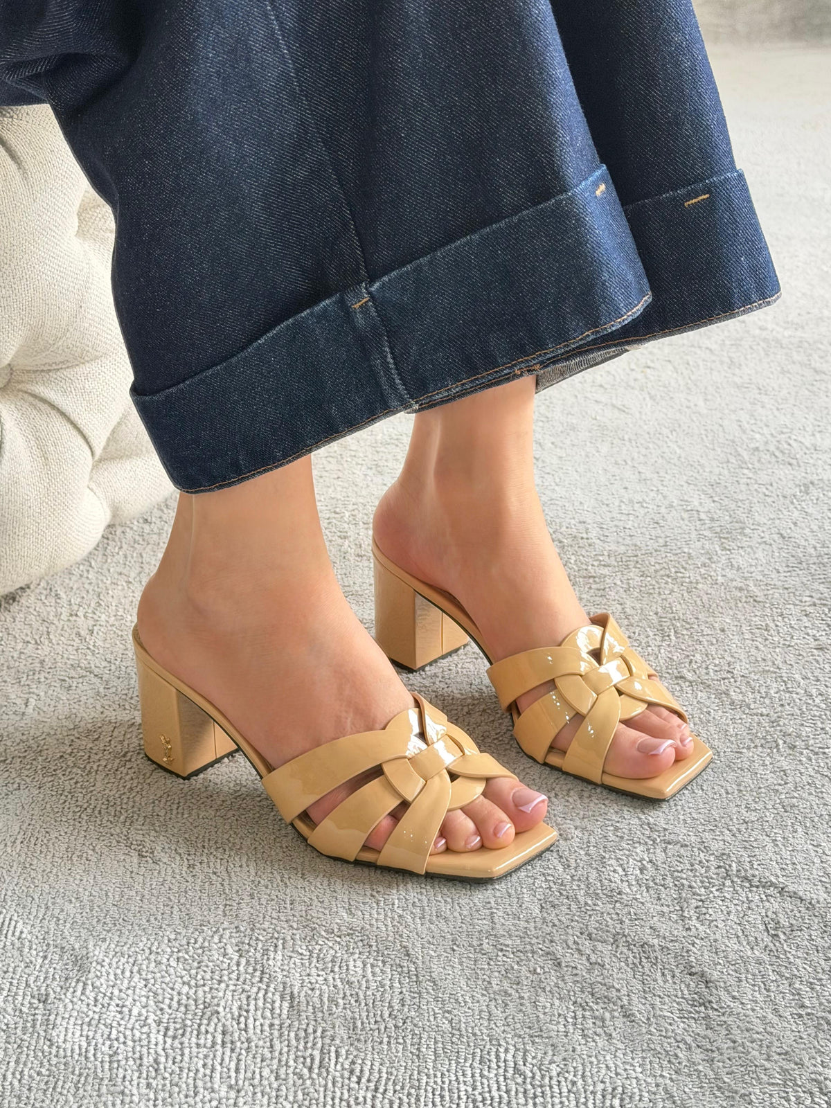 Saint Laurent Tribute Woven Mule Sandal