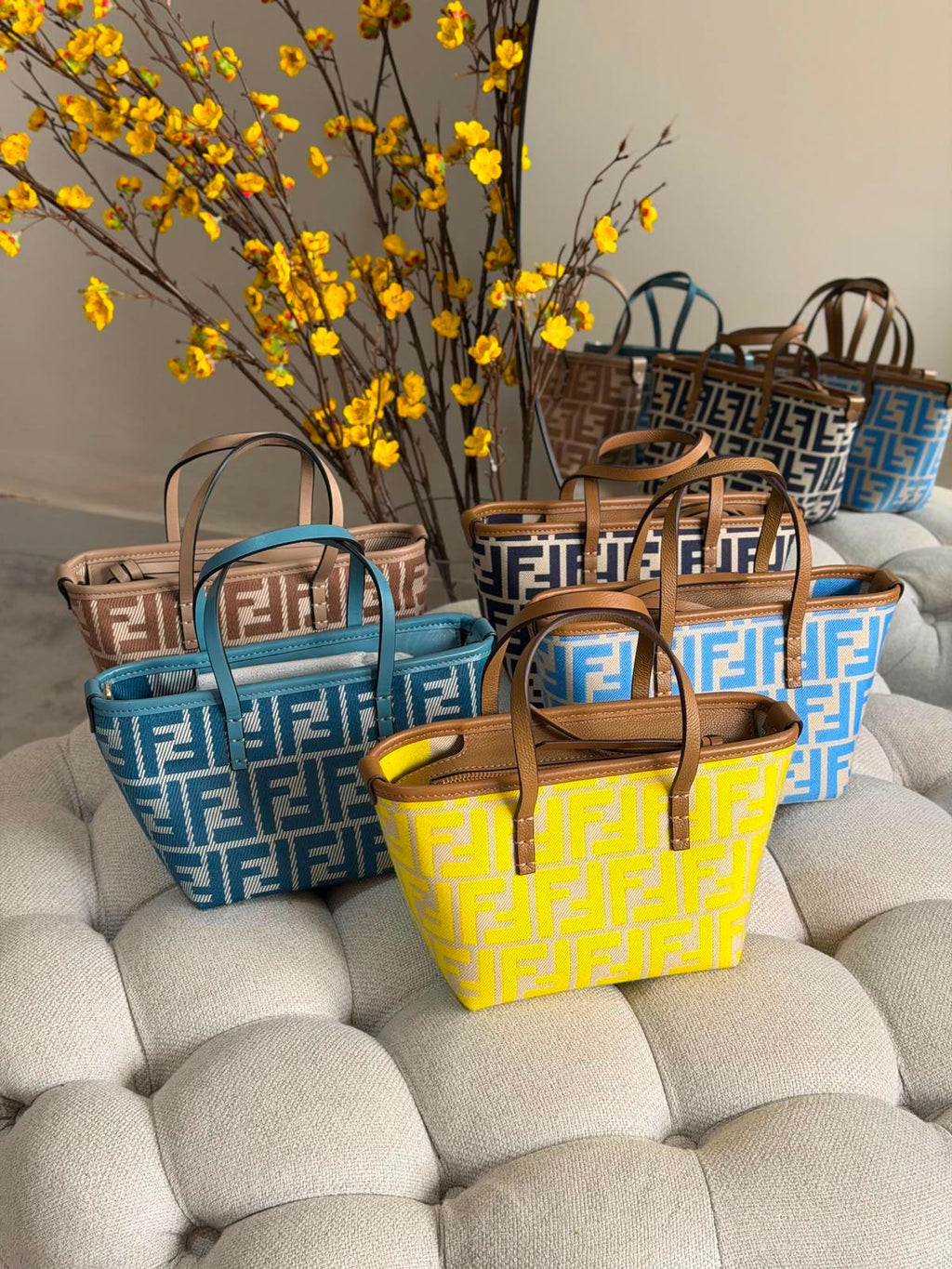 Fendi FF Jacquard Roll Mini Bag