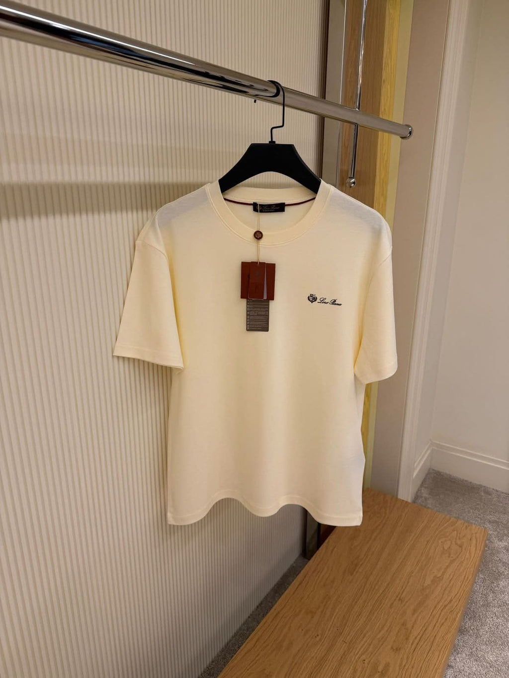 Loro Piana Embroidered Logo Cotton Crew Neck T-Shirt