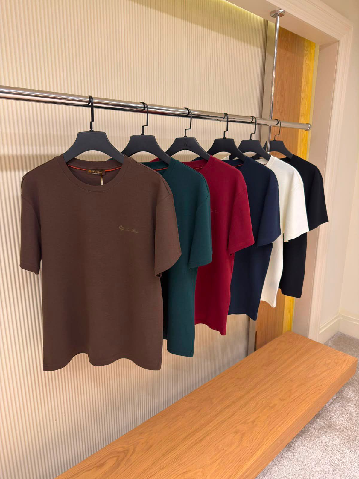Loro Piana Embroidered Logo Cotton Crew Neck T-Shirt