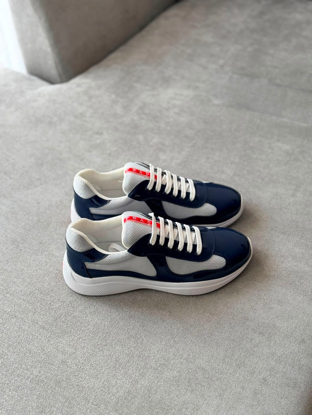 Prada America's Cup Patent Leather and Technical Fabric Sneakers