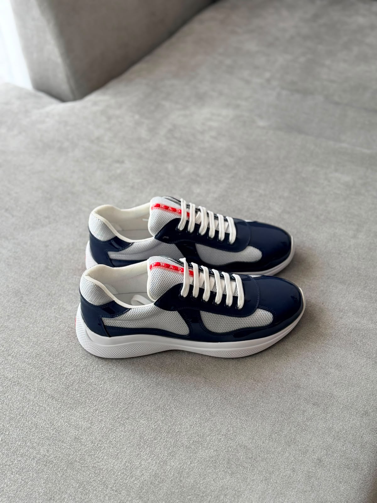 Prada America's Cup Patent Leather and Technical Fabric Sneakers