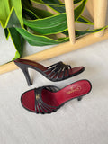Chanel Goatskin Multi-Strap Heeled Mules