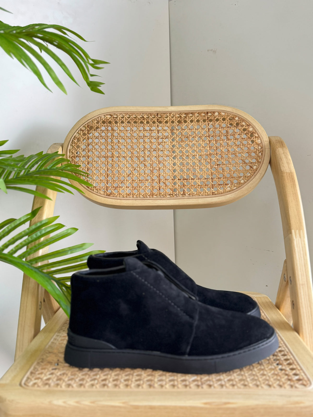Zegna Triple Stitch Mid-Top Sneakers