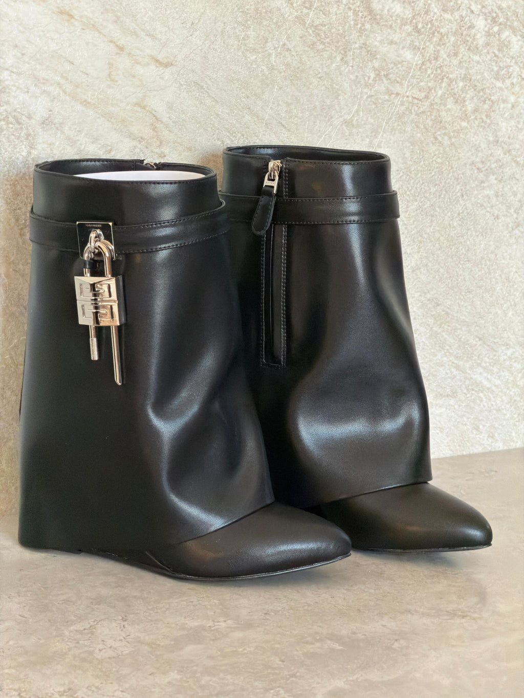 Givenchy Shark Lock Ankle Boots in Leather