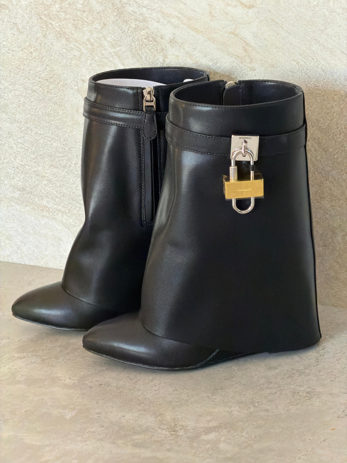 Givenchy Shark Lock Ankle Boots in Leather