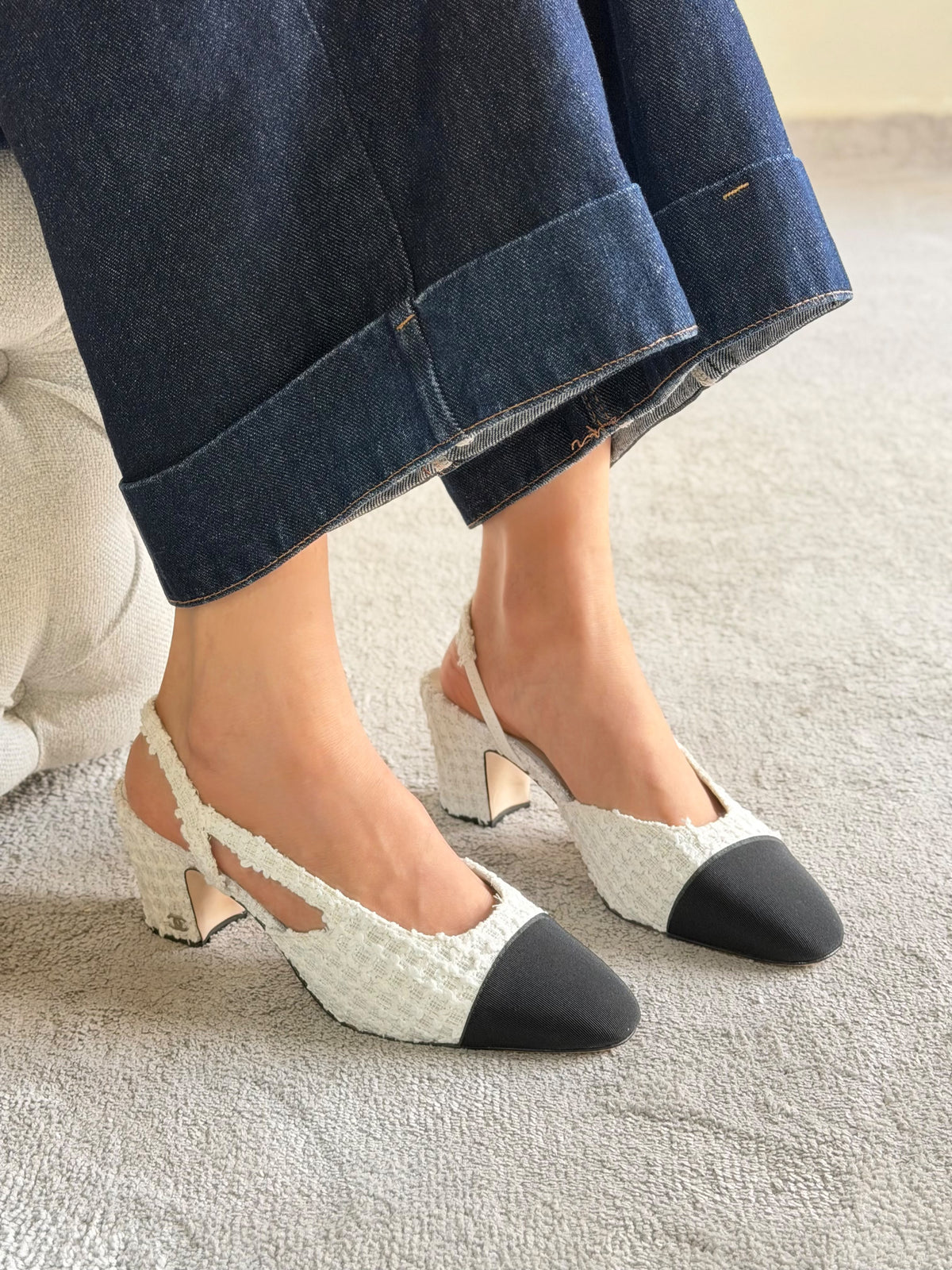 Chanel Suede Slingback Pumps